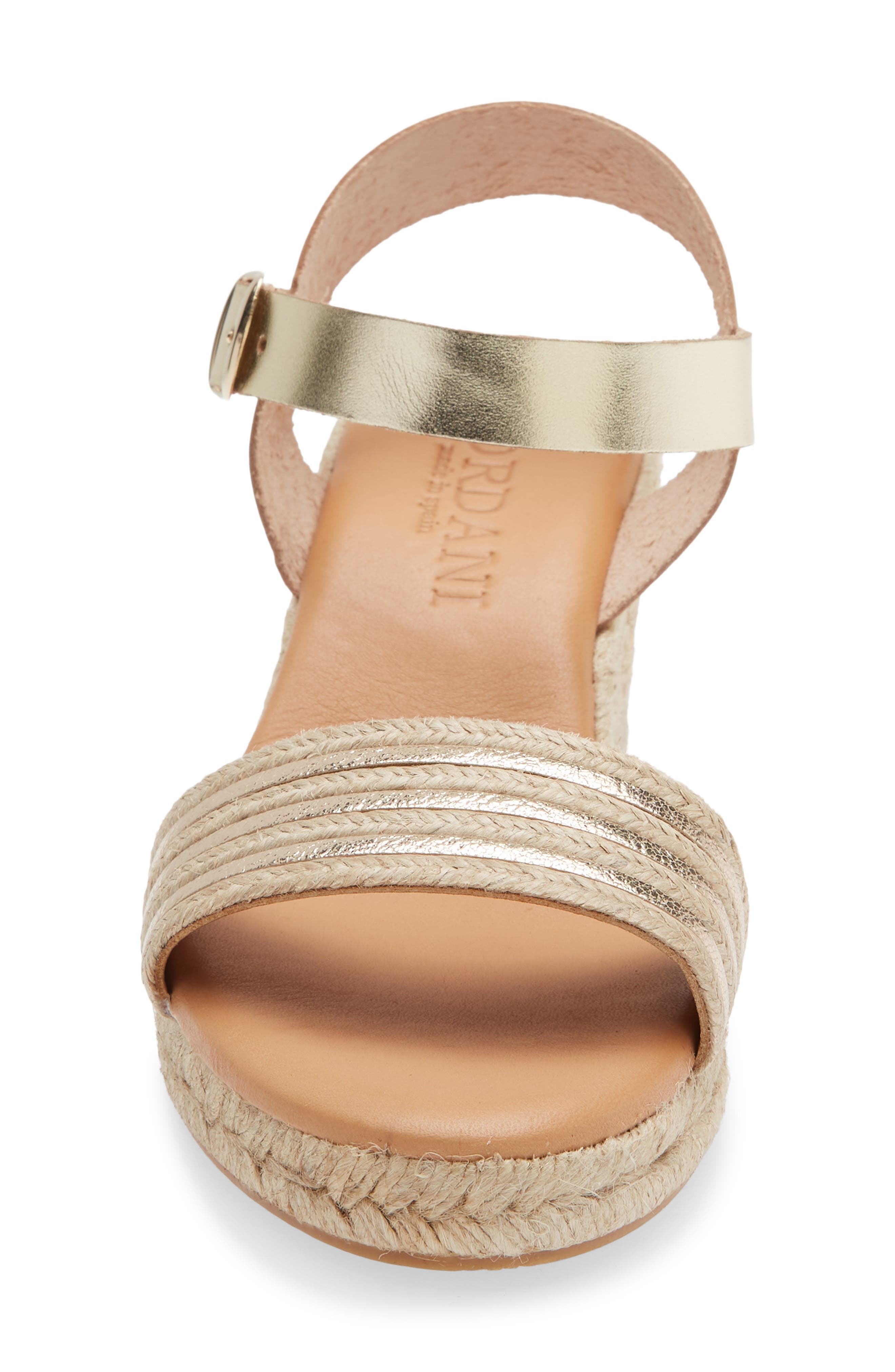 Cordani Eloise Ankle Strap Espadrille Platform Wedge Sandal, Alternate, color, Platino