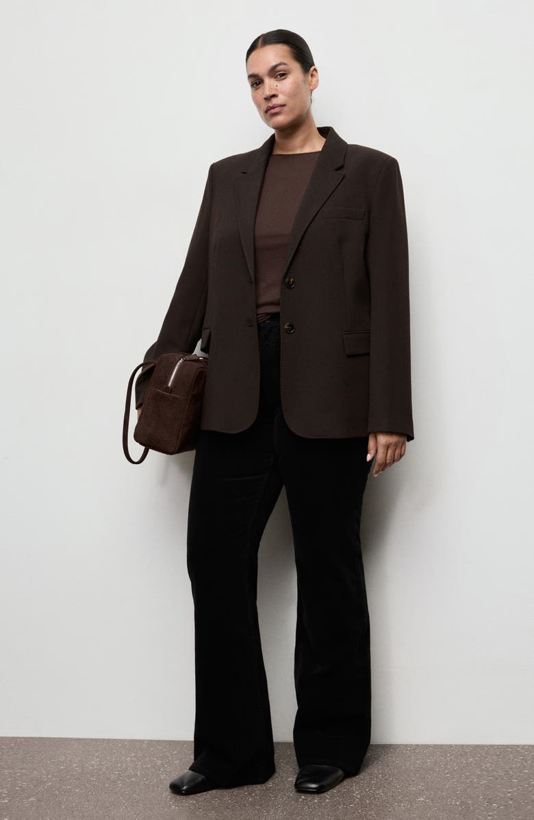 MANGO Flare Velvet Jeans, Alternate, color, Black