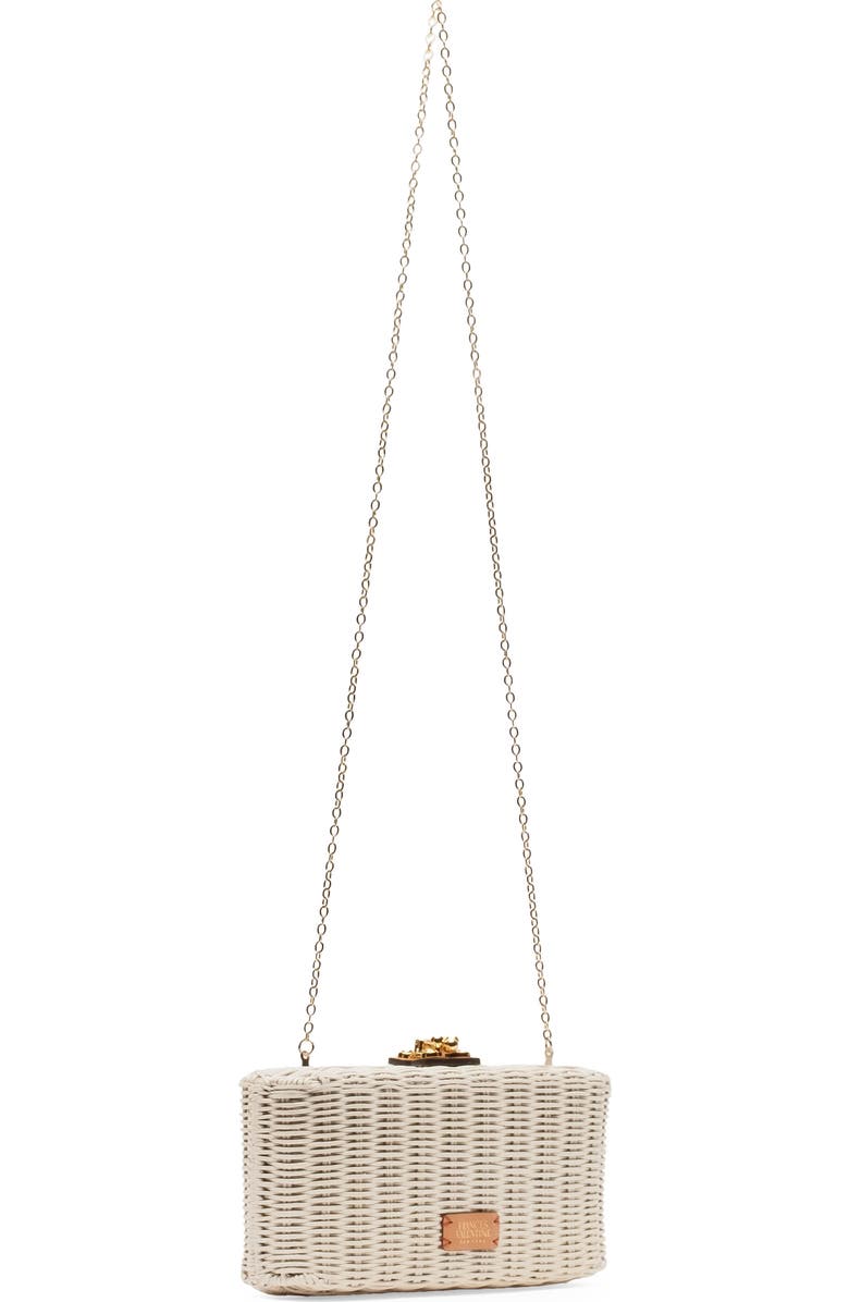 Frances Valentine Pepper Wicker Clutch, Alternate, color, Off White