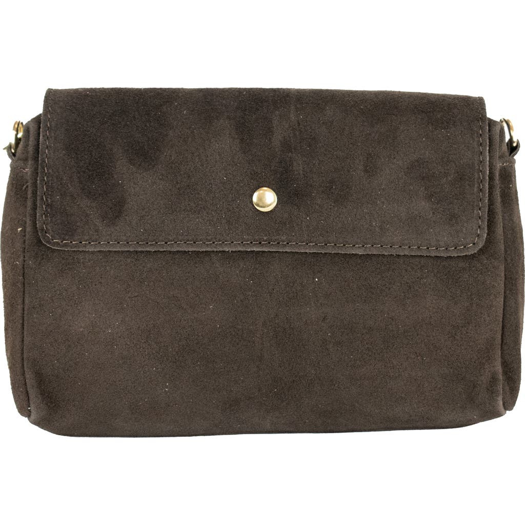 Persaman New York Suede Crossbody Bag In Brown