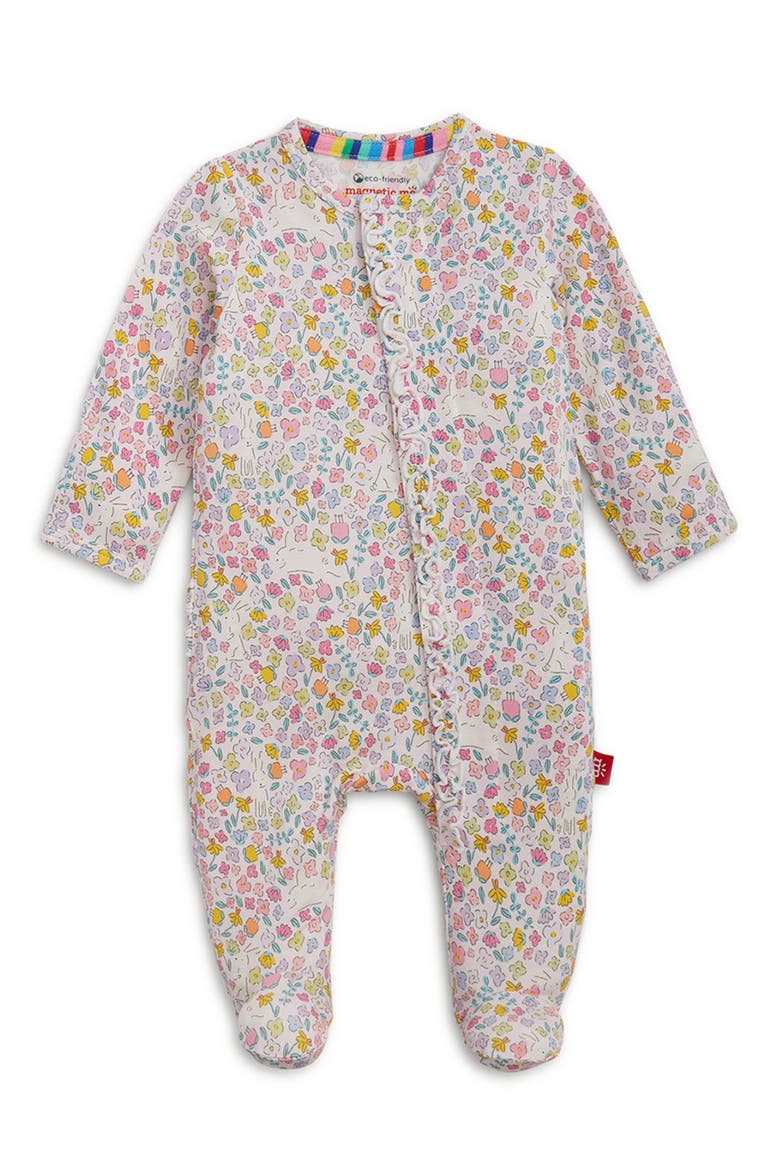 Bunny Blossom Magnetic Convertible Footie, Main, color, BUNNY