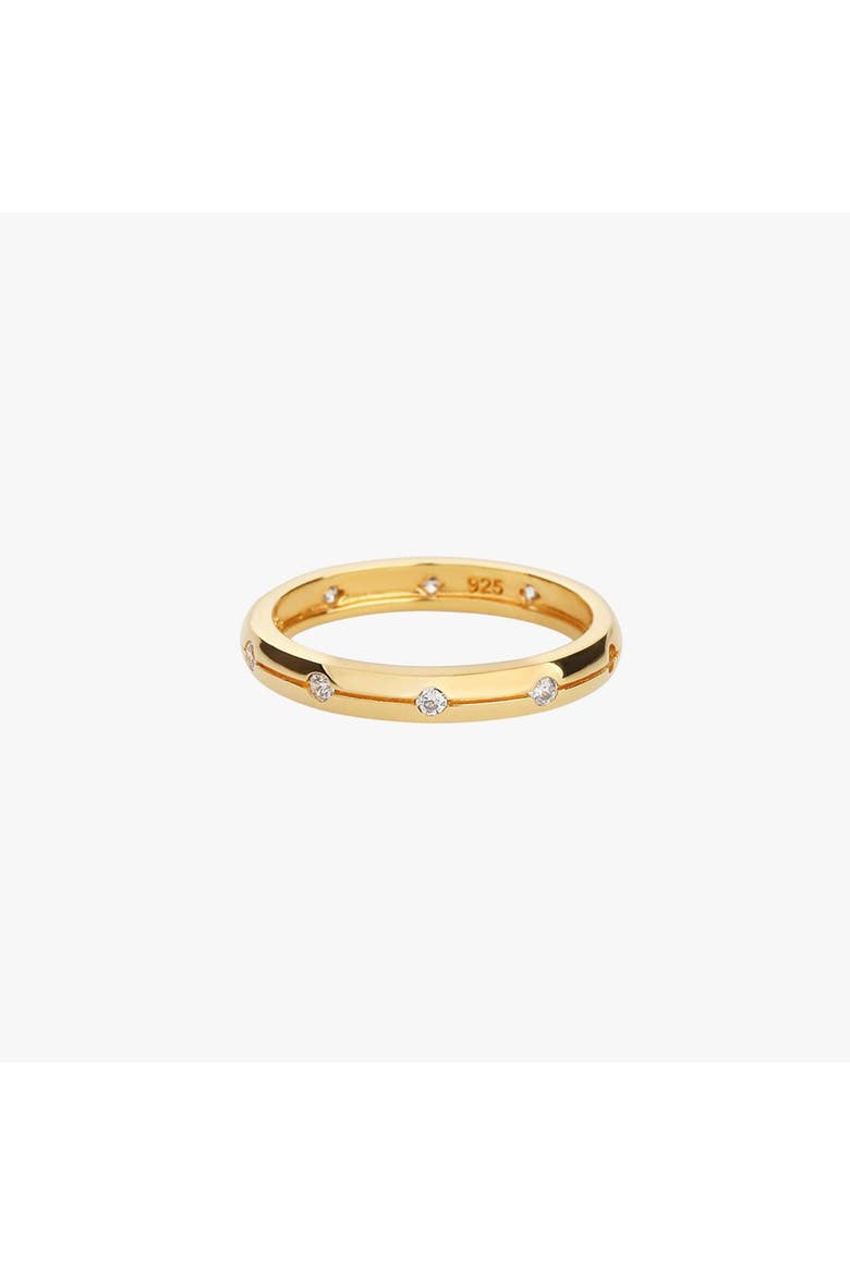 Sterling Silver 18k Gold Plated Sabrina Ring Delicate Modern Dainty, Main, color, Gold