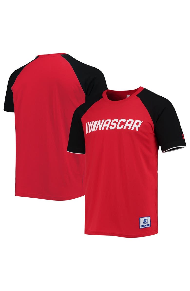 STARTER Men's Starter Red/Black NASCAR The Catcher Raglan T-Shirt, Alternate, color,