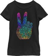 Lost Gods Girl's Lost Gods Rainbow Henna Peace  Graphic T-Shirt
