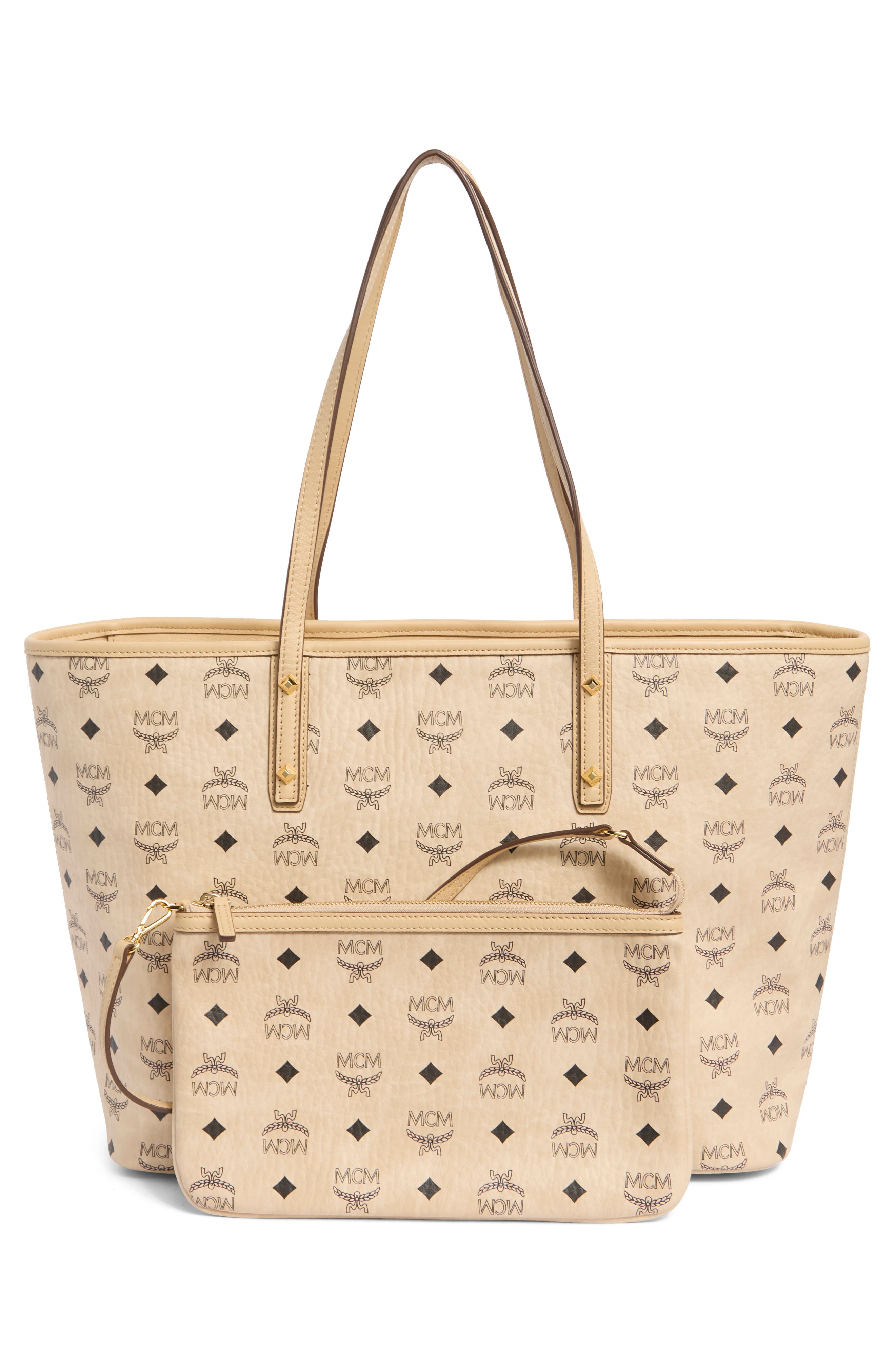MCM Aren Monogram Tote, Alternate, color, 