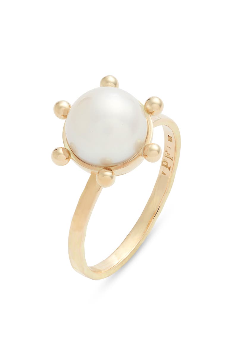 Poppy Finch Bubble Cultured Pearl Ring, Main, color, 14K Yellow Gold/ Pearl