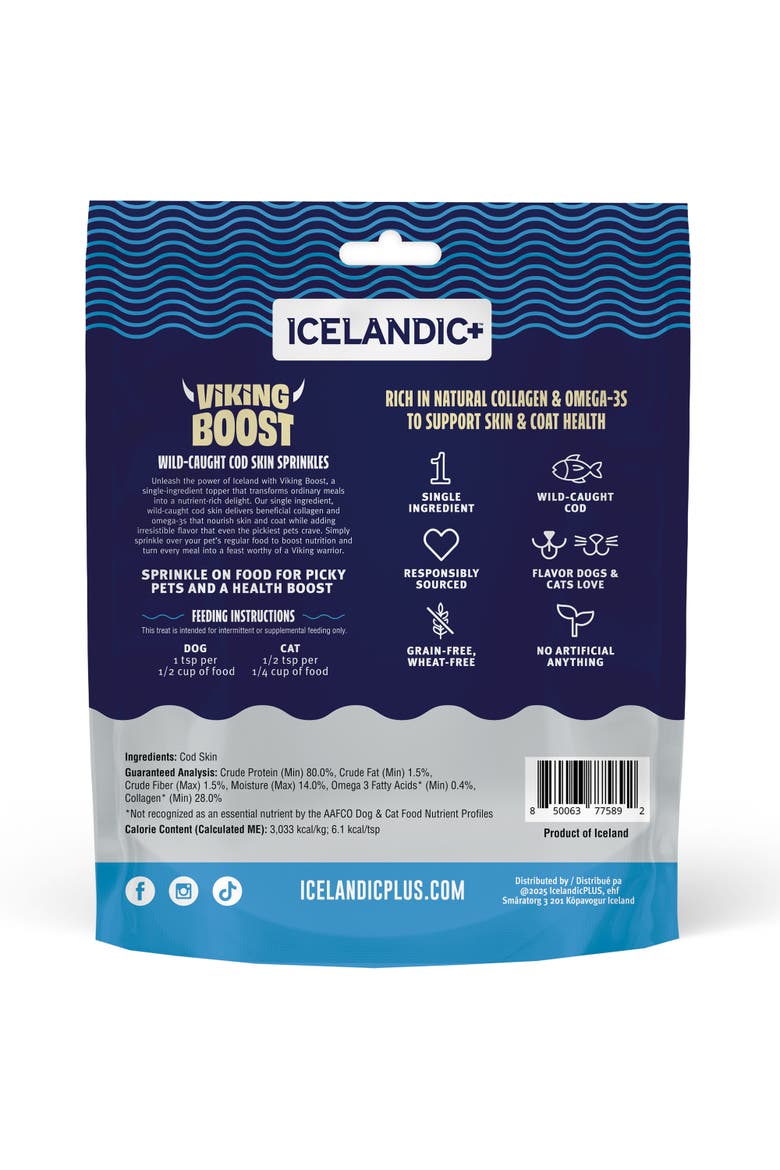 Viking Boost Wild Caught Cod Skin Sprinkles Food Topper, Alternate, color, Multicolored