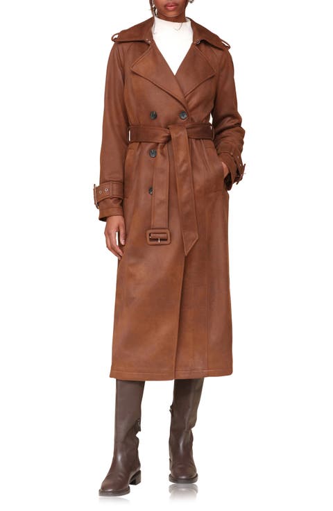 FUGA Fake suede leather trench coat（Gostar de fuga double