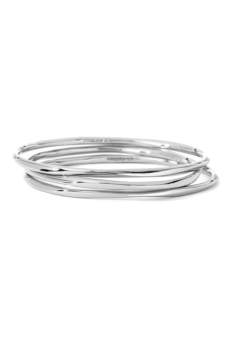 Ippolita 'Shiny Squiggle' Sterling Silver Bangle, Alternate, color, Silver