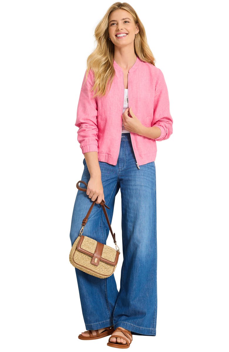 Tommy Bahama Linen Bomber Jacket, Alternate, color, Pink Apple