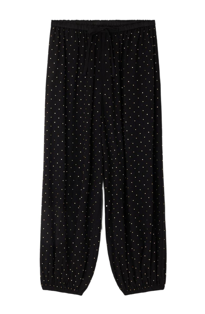 SANDRO Rhinestone wide-leg trousers, Alternate, color, Black