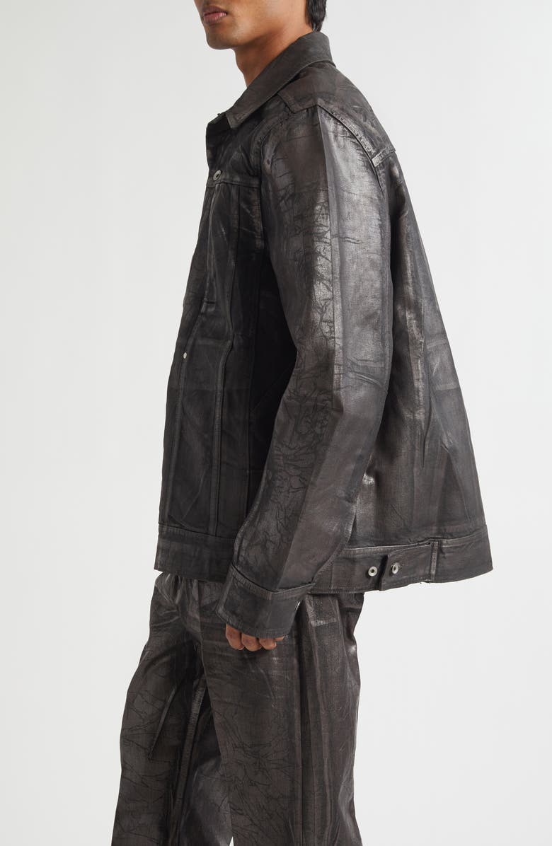 Rick Owens DRKSHDW Lido Worker Coated Denim Jacket, Alternate, color, Bronze