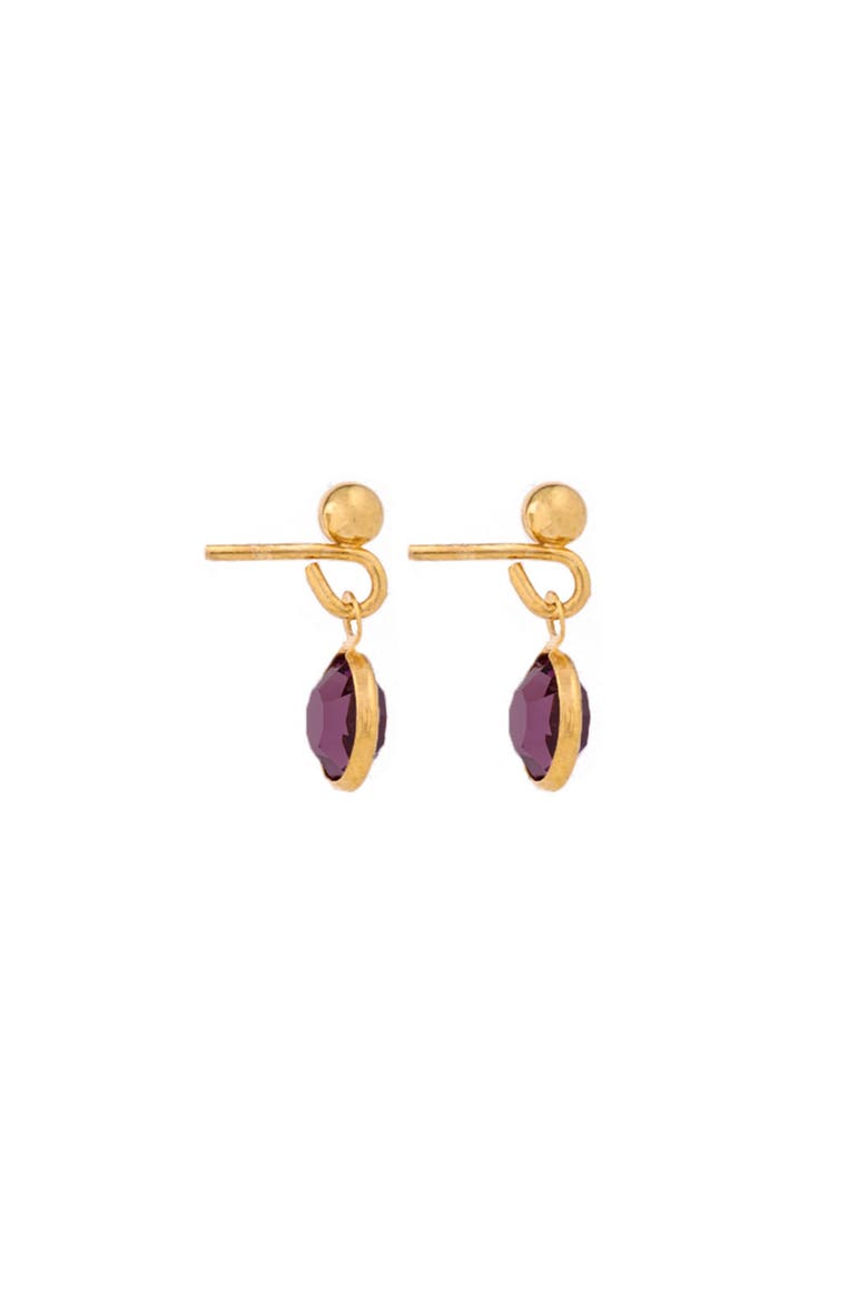 1980s Vintage Amethyst Earrings, Alternate, color, Amthyst