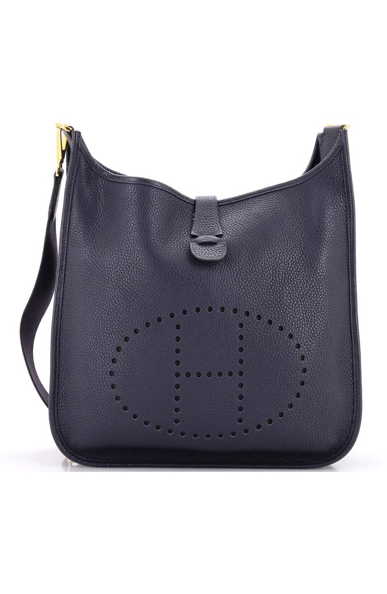 Pre-Owned Hermes Evelyne Bag Gen III Clemence GM, Main, color, Bleu Nuit
