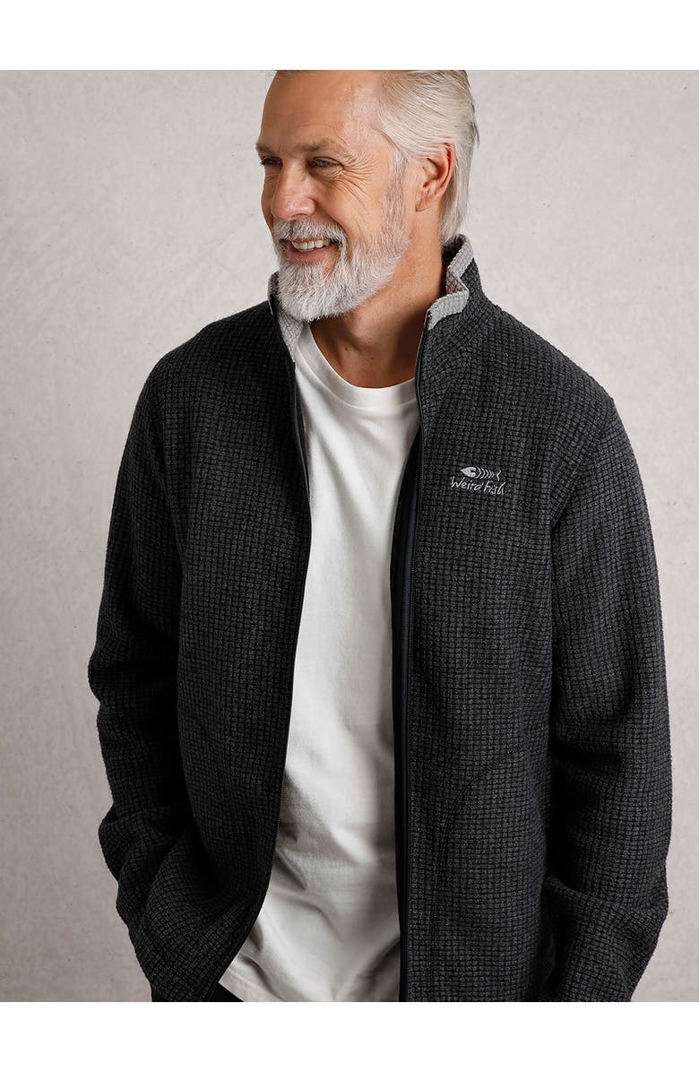 Weird Fish Shires Full Zip Grid Fleece, Alternate, color, Washed Black