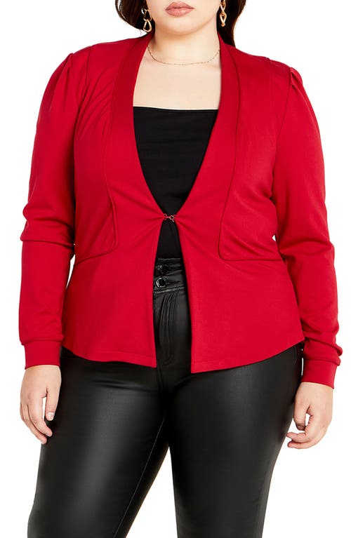 City Chic Liana Stretch Ponte Jacket In Red