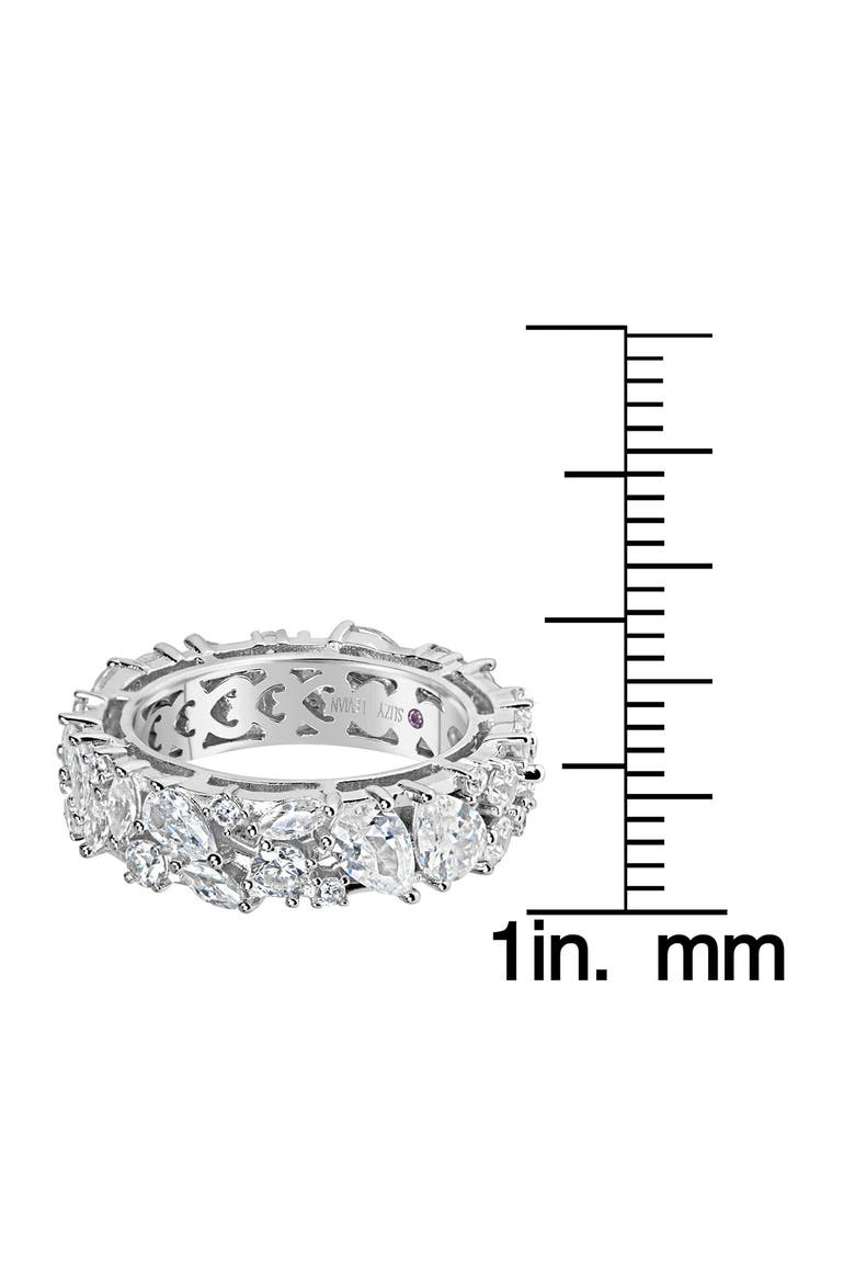 Sterling Silver CZ Eternity Band, Alternate, color, WHITE