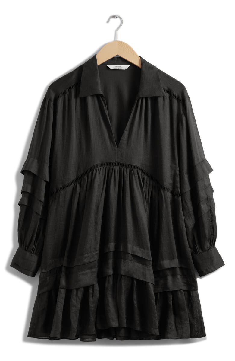 & Other Stories Pintuck Long Sleeve Dress, Alternate, color, 