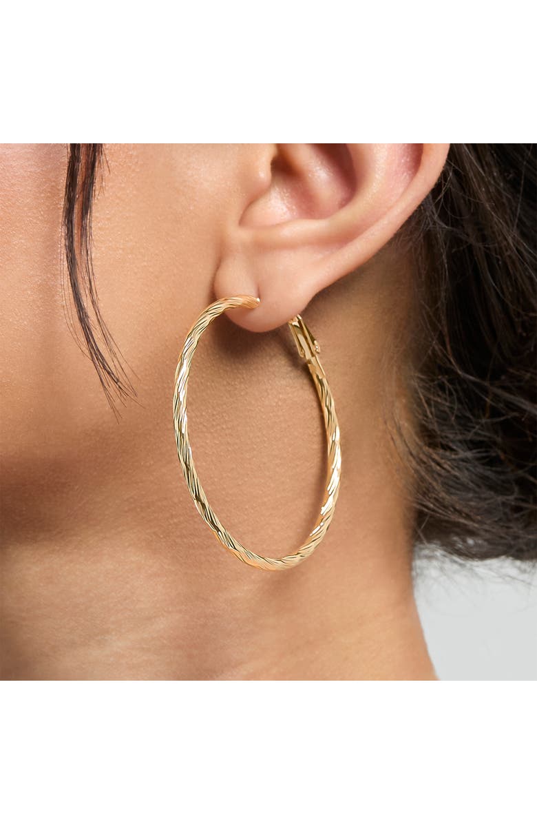 Jessica Simpson 3-Piece Hoop and Chain Hoop Earring Set in Gold-Tone, Alternate, color, Gold