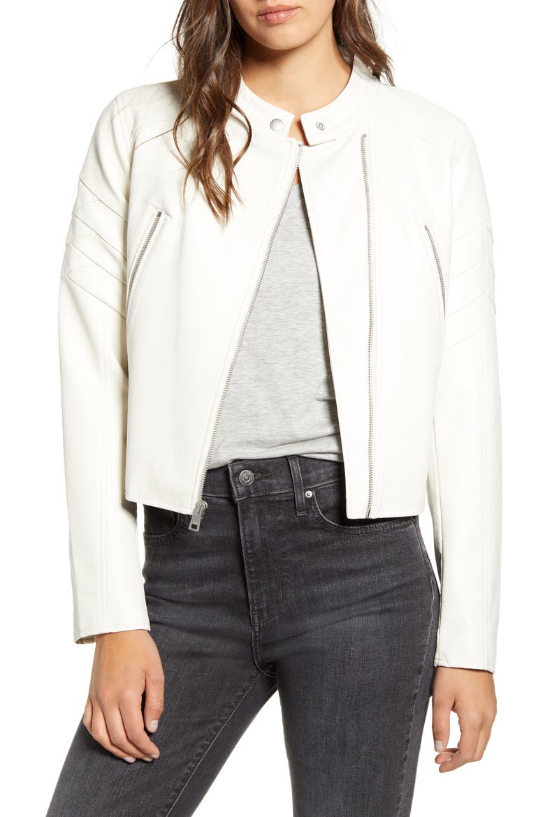Levi's® Faux Leather Moto Jacket, Main, color, OYSTER