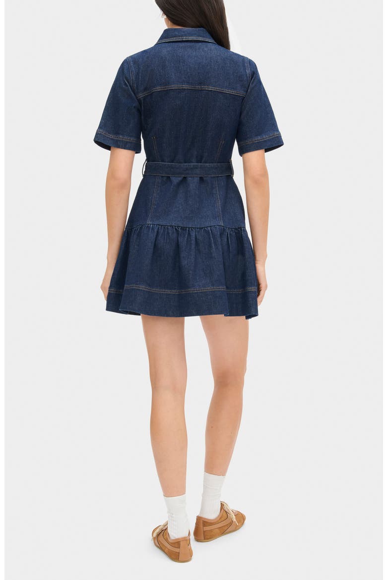 Amanda Belted Denim Dress, Alternate, color, INDIGO