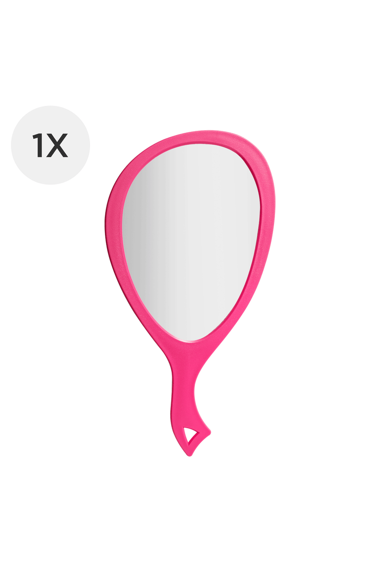 Teardrop Handheld Mirror with Handle, Alternate, color, Bright Pink