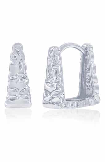 Textured Square Hoop Earrings