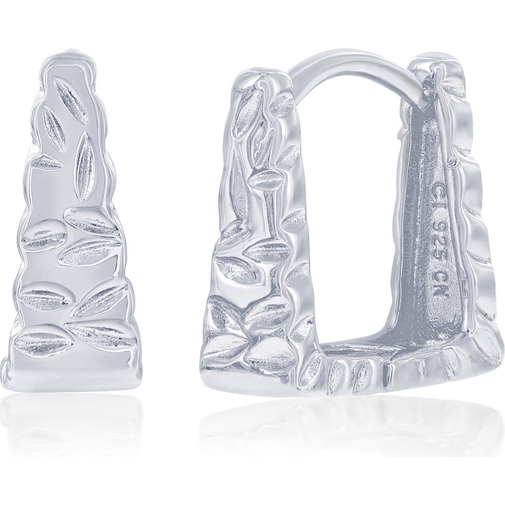 Simona Textured Square Hoop Earrings