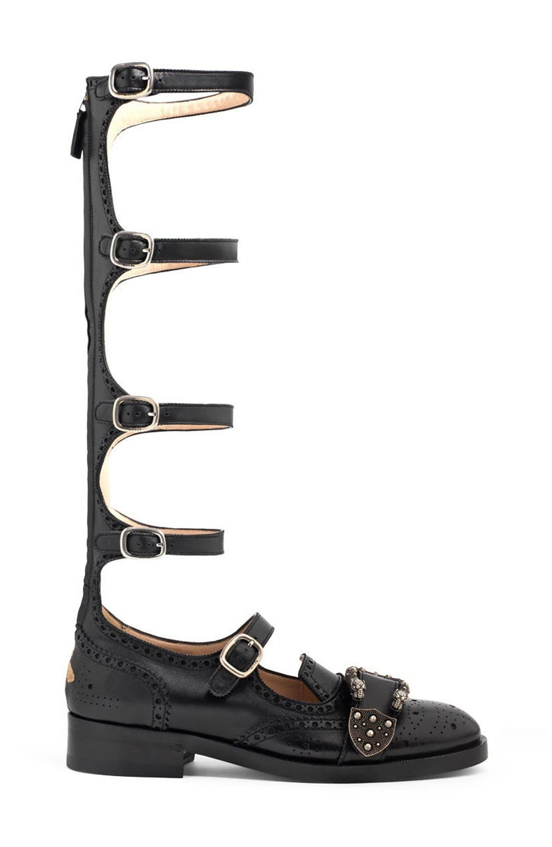 Gladiator Loafer, Alternate, color, BLACK