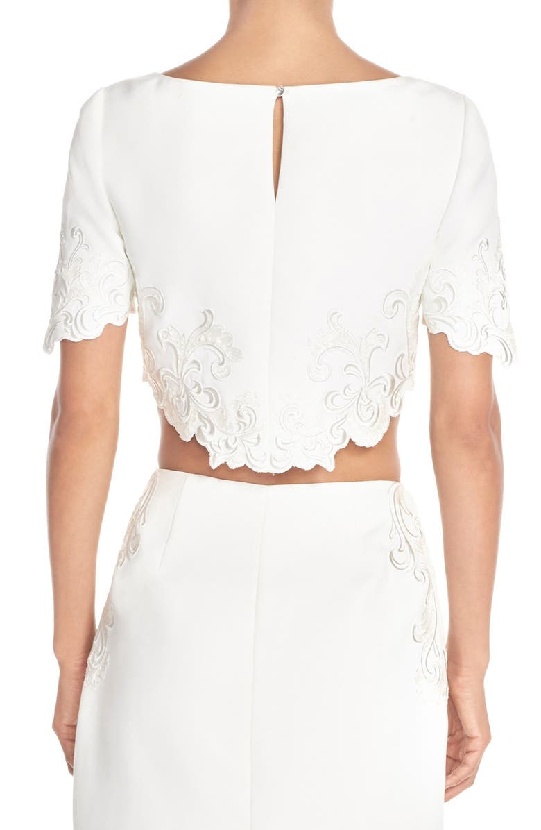 Ted Baker London 'Capris' Embroidered Crop Top, Alternate, color, 