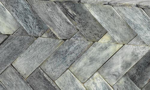 Zodax Bengkulu Herringbone Bone Decorative Box In Gray
