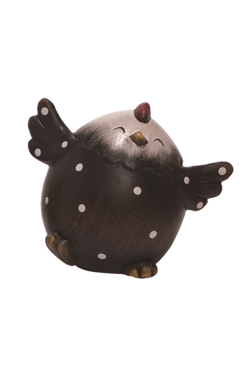 Transpac 4 Inch Black Spring Happy Chicken Decor Terra Cotta Decorative Object for Spring Home Decoration, Main, color, Black