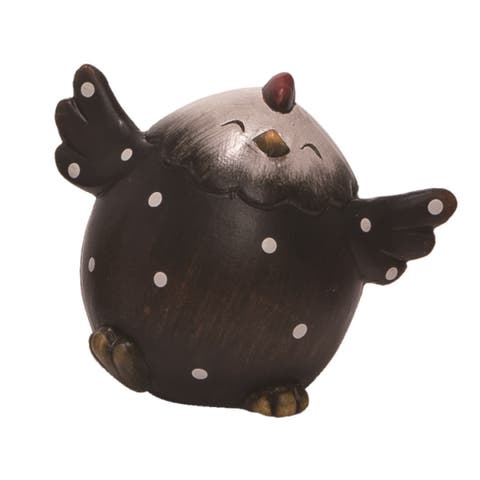 4 Inch Black Spring Happy Chicken Decor Terra Cotta Decorative Object for Spring Home Decoration