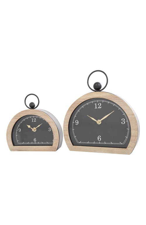 Vivian Lune Home Set Of 2 Modern Wooden Clocks In Black