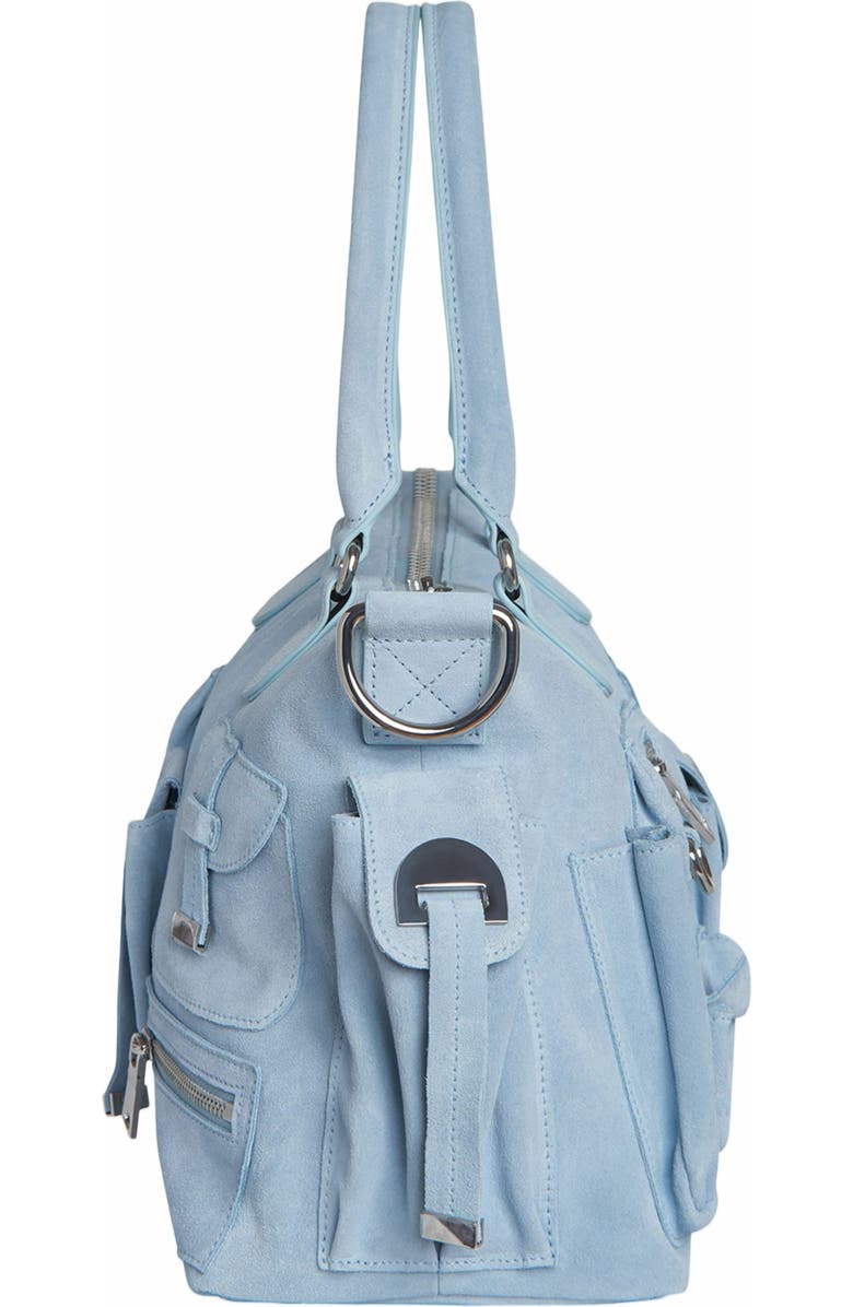 Cynthia Rowley Suede Cargo Pocket Shoulder Bag, Main, color, Denim Blue