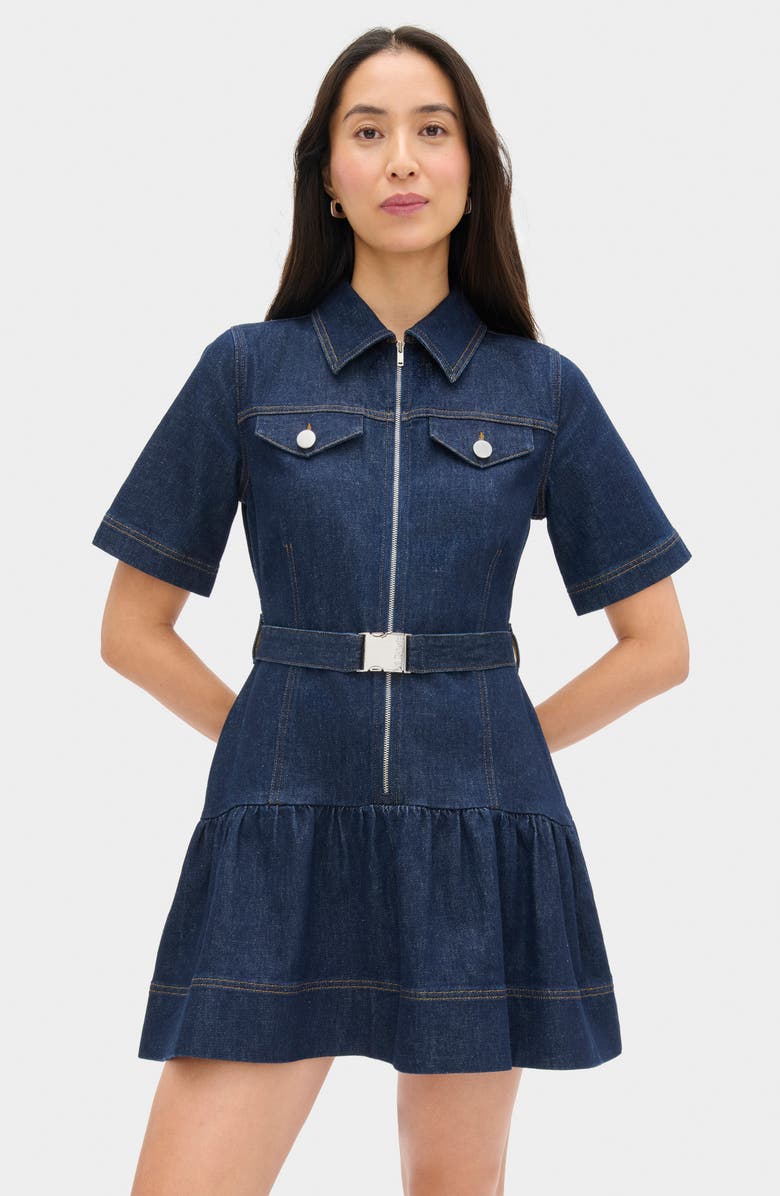 ALIGNE Amanda Belted Denim Dress, Alternate, color, Indigo