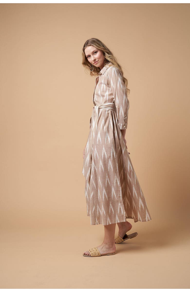 GUADALUPE DESIGN Luciana Ikat Dress, Alternate, color, Beige
