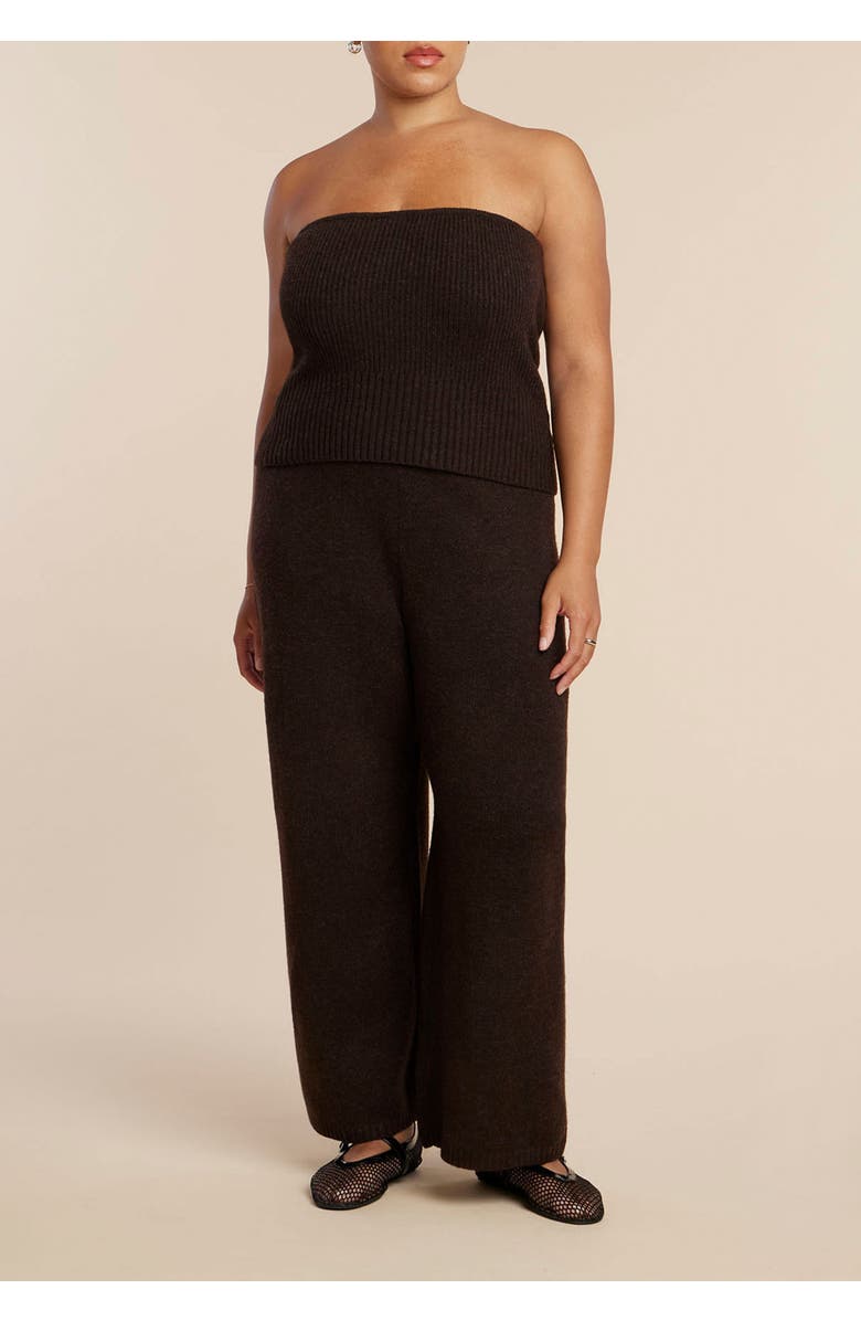 ELOQUII Sweater Ribbed Tube Top, Alternate, color, Chicory Coffee