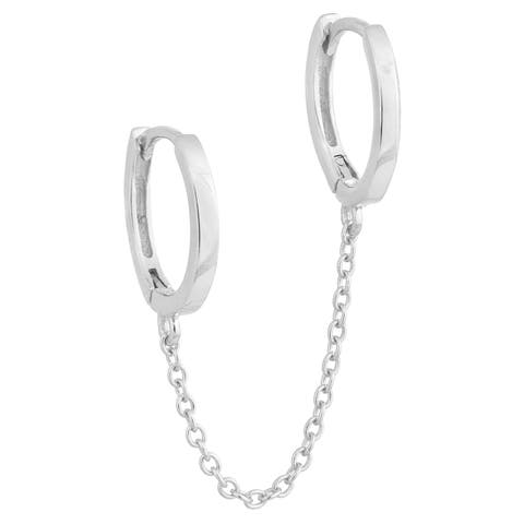 Double Huggie Chain Earring