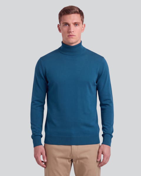Mens Merino Silk Cashmere Turtleneck