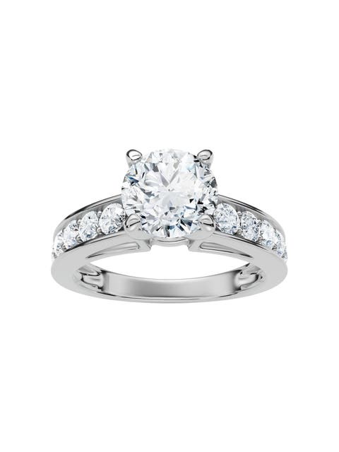 Certified 3 Ct Diamond Engagement Ring Cathedral Lab Grown