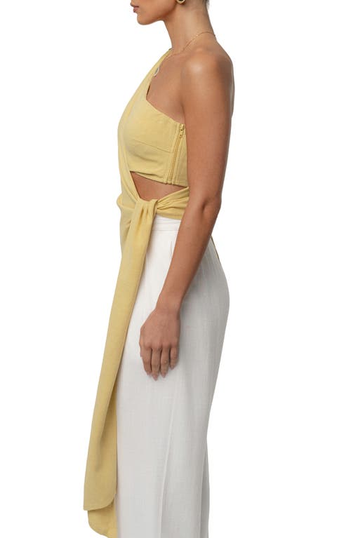Jluxlabel Palmera One-shoulder Top In Yellow
