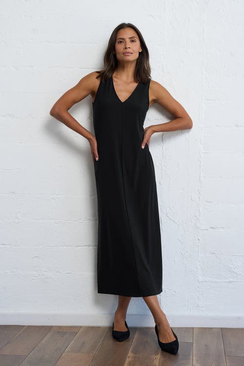 Franne Golde Luxe Stretch Sleeveless V-neck Maxi Dress