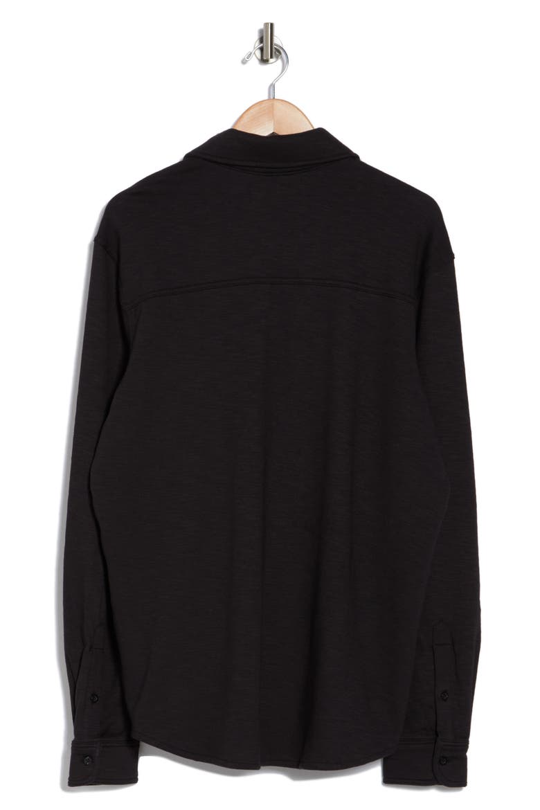 Knit Stretch Cotton Work Shirt, Alternate, color, BLACK