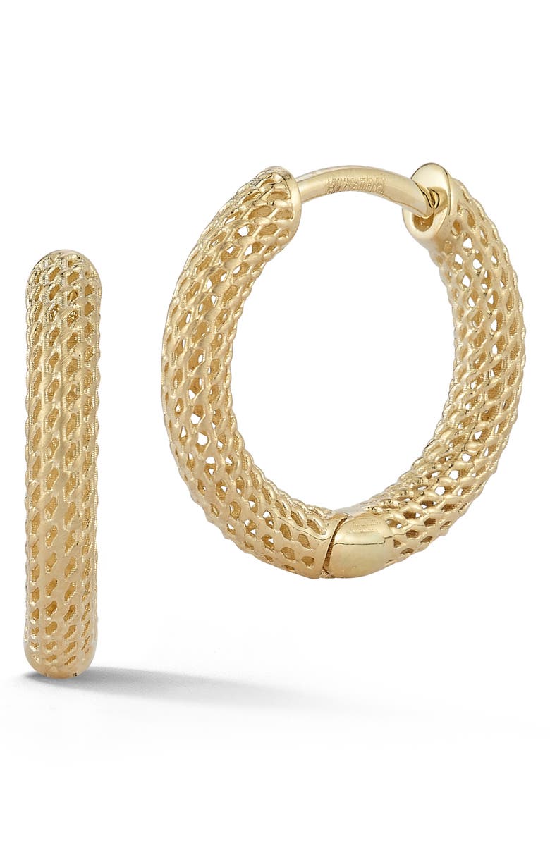 Ember Fine Jewelry 14K Gold Mesh Hoop Earrings, Main, color,