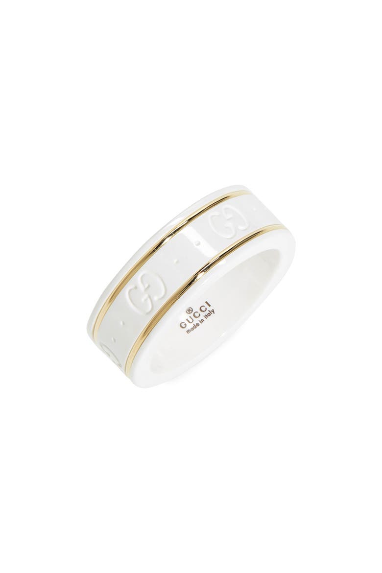 Icon White Zirconia & 18K Gold Ring, Main, color, YELLOW GOLD