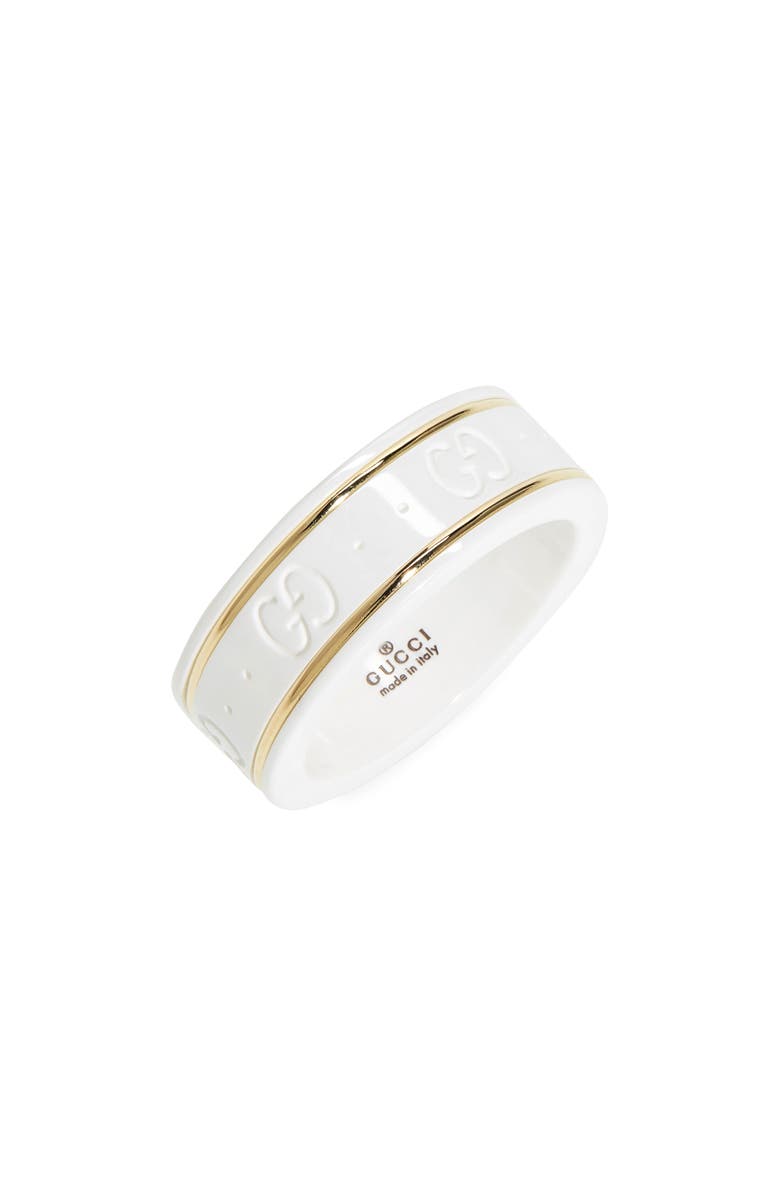 Gucci Icon White Zirconia & 18K Gold Ring, Main, color, Yellow Gold