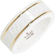 Gucci Icon White Zirconia 
18K Gold Ring