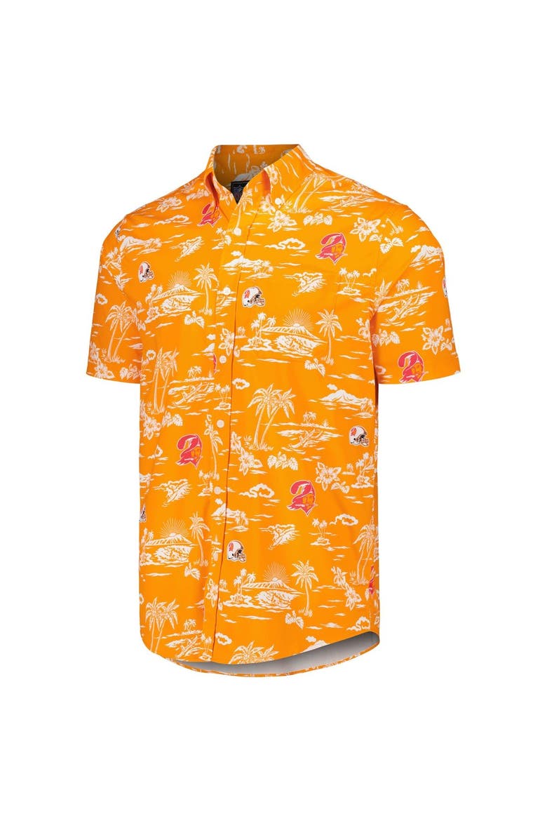 Men's Reyn Spooner Orange Tampa Bay Buccaneers Throwback Kekai Print Button-Up Shirt, Alternate, color, Orange