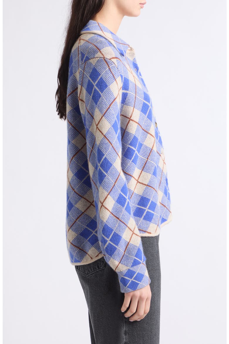 Dylan Plaid Cashmere Shirt, Alternate, color, RESERVOIR COMBO